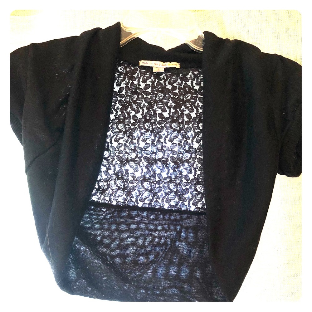 Crop black lace jacket